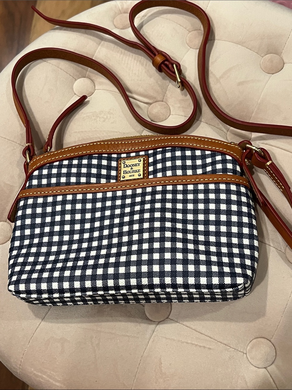 Dooney & Bourke Blue Gingham Crossbody Bag